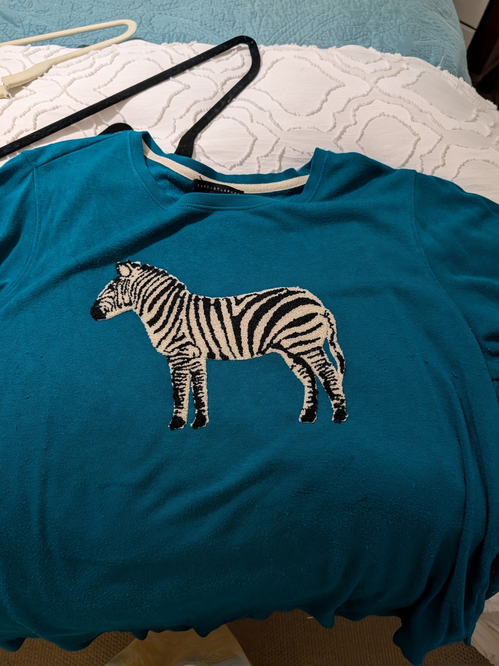 Zebra Embroidered Light Sweater